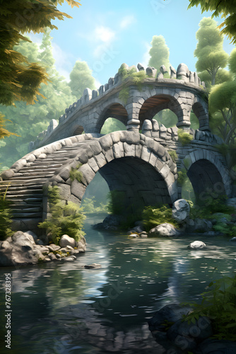 Historic Stone Bridge: Tranquil River Crossing