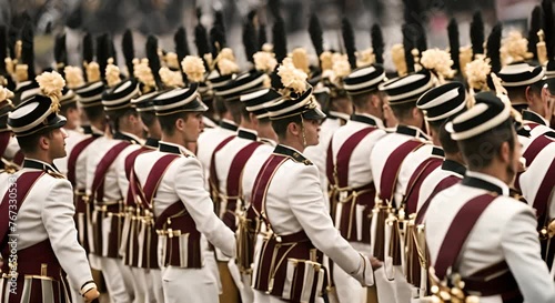 Musicians in a military orchestra. photo
