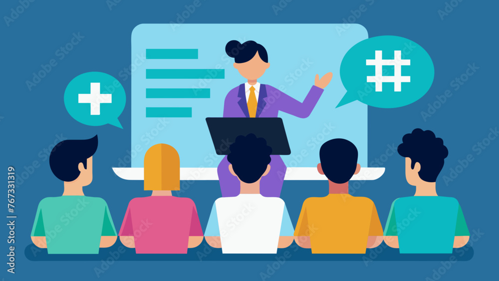 A virtual seminar led by marketing experts equipping attendees with the latest techniques for utilizing targeted hashtags to effectively reach