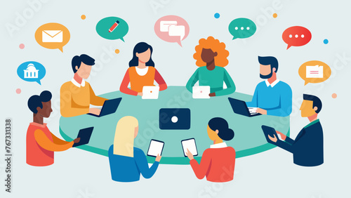 A group of bloggers vloggers and social media personalities gather together for a roundtable discussion emphasizing the importance of