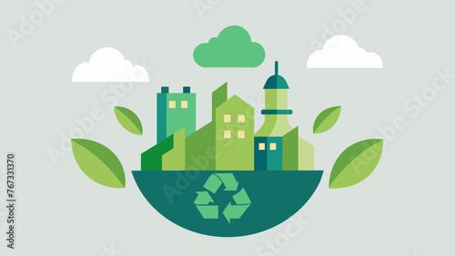 A clean minimalist design featuring the use of recycled materials showcasing the businesss dedication to sustainability.