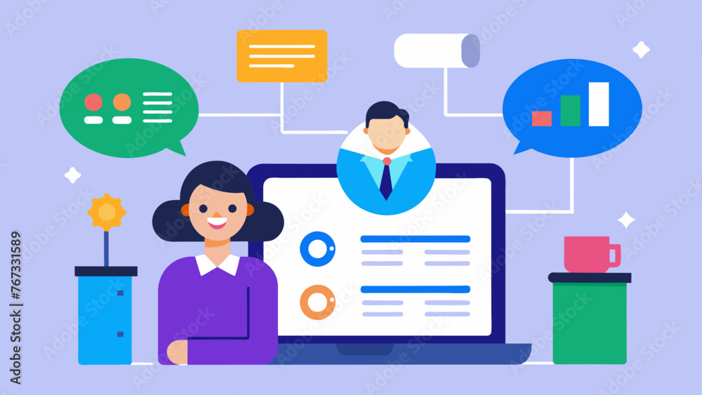 An overview of a sleek CRM software being used to manage and track customer interactions elevating sales efforts for a growing online startup. An overview of a sleek CRM software being used to manage and track customer interactions elevating sales efforts for a growing online startup.