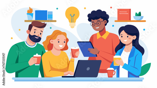 In a casual coffee shop setting a group of startup founders eagerly jot down notes and share thoughts as they brainstorm potential names for