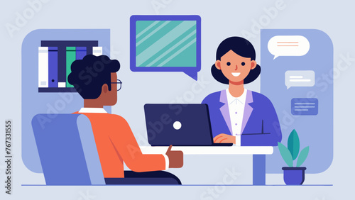 A virtual coaching session takes place over video conference with a mentor providing guidance and support to a remote employee in navigating