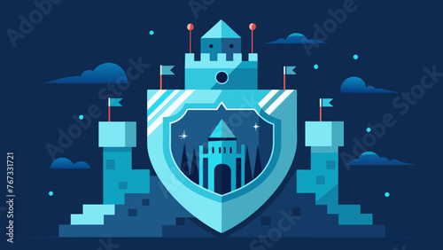 A futuristic image of a virtual fortress signifying the advanced technology and techniques required to combat cyber threats and protect
