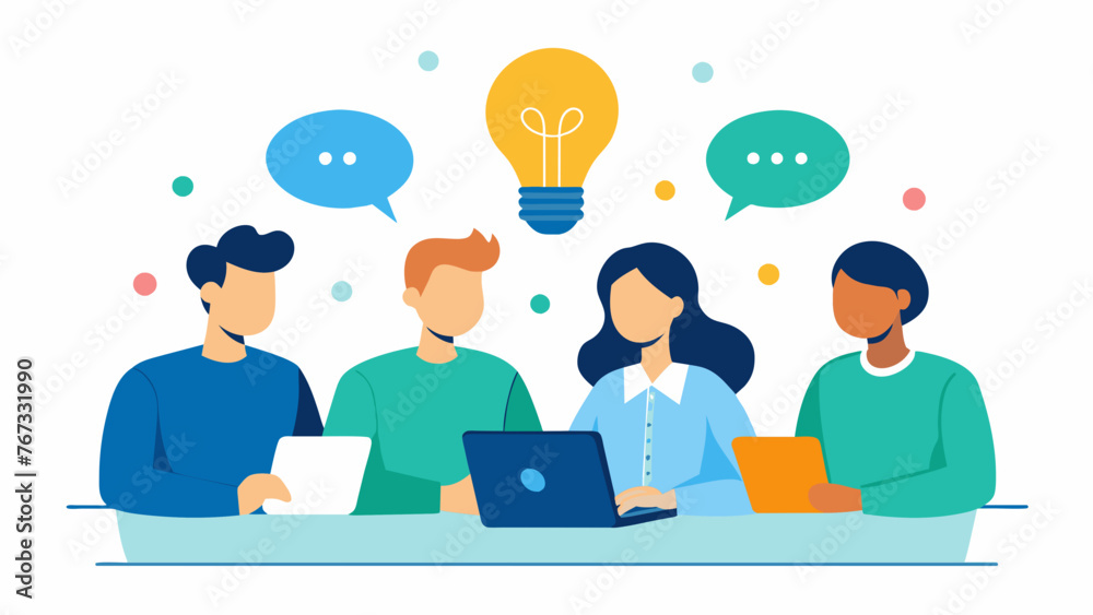 A team of employees brainstorming creative ways to engage with and act upon customer feedback to improve their overall business operations. A team of employees brainstorming creative ways to engage with and act upon customer feedback to improve their overall business operations.