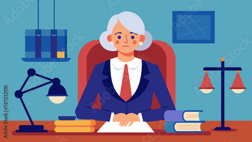 An experienced attorney sits thoughtfully at her desk while advising a business owner on legal matters offering sound guidance and consultation