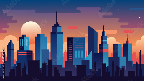 A city skyline at dusk symbolizing the constantly evolving nature of the market and the need for businesses to adapt and innovate in order to photo