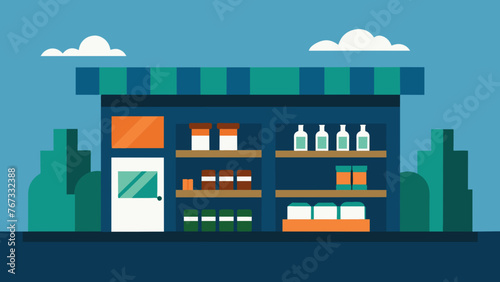 A sleek and streamlined storefront showcasing an impressive inventory of products in various categories. A sophisticated supply chain