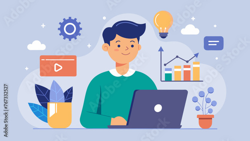 A young entrepreneur carefully compares various marketing tools on their laptop seeking the best fit for their small business. The caption