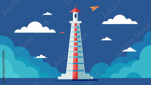 A soaring tower rising from ground zero to depict the steady rise of a business punctuated by major milestones and achievements through time.