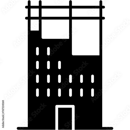 Building, concrete, construction, fence, rebar Icon