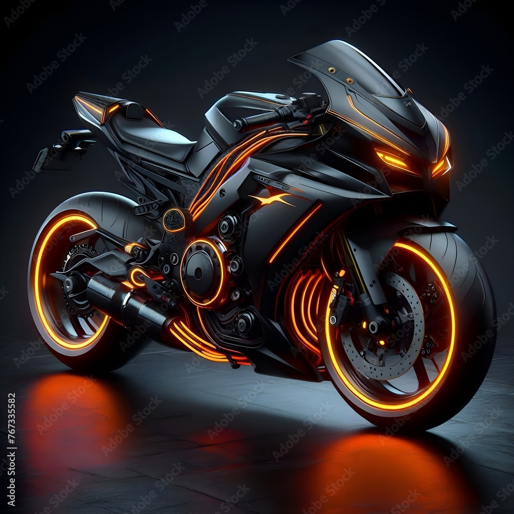 Neon Orange Motorbike Neon Orange Motorbike