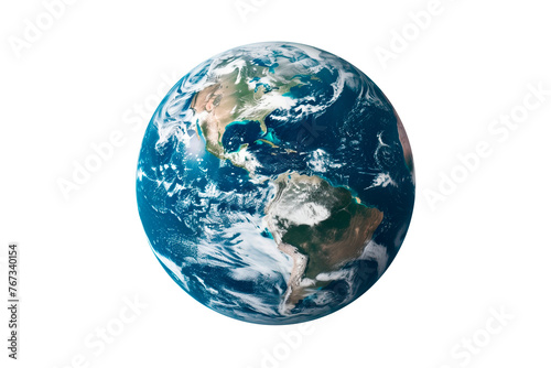 Realistic earth planet isolated image