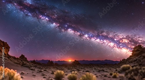 The universe motions, the milkyway viewe in sunset hours photo