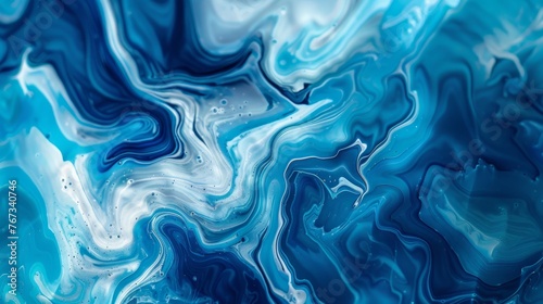 A visually striking abstract art background featuring blue paint