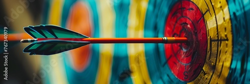 Multicolored Arrows Hit the Bullseye in Challenging Archery Practice Session