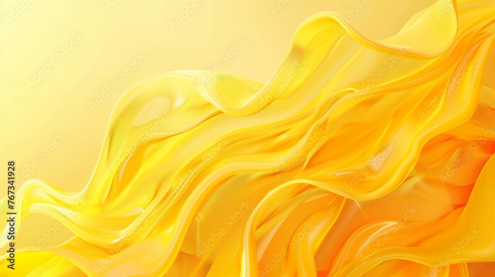 An eye-catching composition featuring fluid yellow gradient shapes