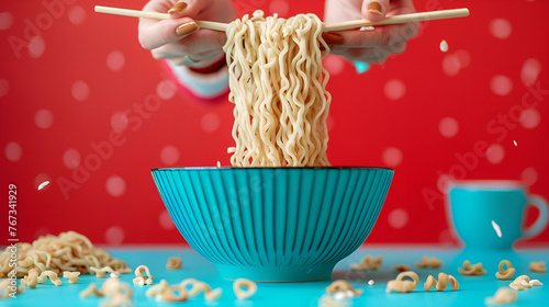Bowl of noodles, fresh, tasty © PatternHousePk