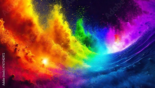 Rainbow color burst