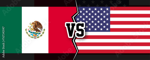 Mexico Vs USA flags sport banner, Football, Sports
