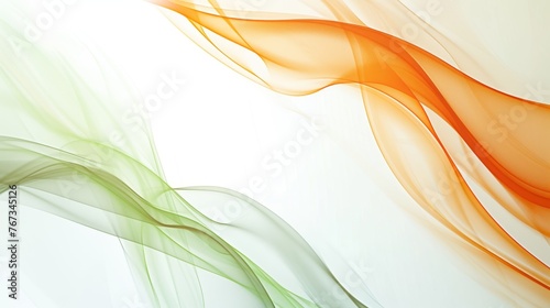 Three Equal Lines in Orange, Green, Light Brown Across a Calm White Background