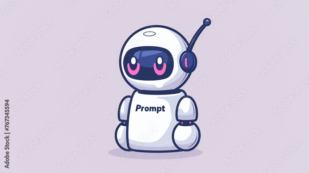 Cute Chatbot Mascot with Antenna and Heart Eyes Cute Chatbot Mascot with Antenna and Heart Eyes