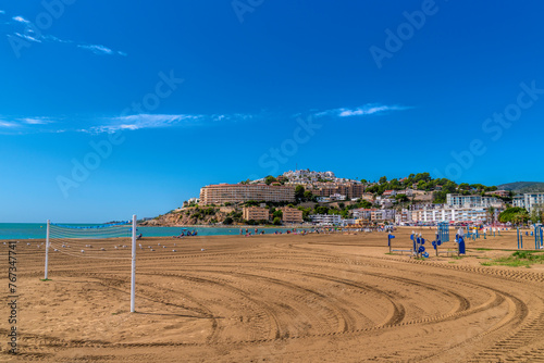 Peniscola south beach Playa Sur Spain Costa del Azahar in summer north of Valencia and south of Tarragona