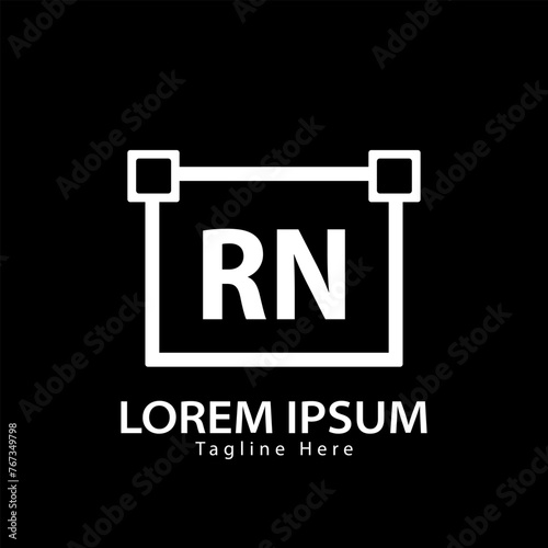 letter RN logo. RN. RN logo design vector illustration for creative company, business, industry photo