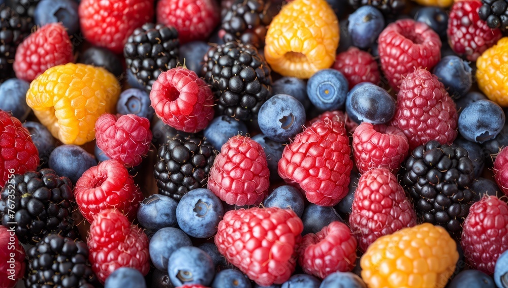 Close-up of mixed berries. Top view. Concept of healthy eating. Close-up of mixed berries. Top view. Concept of healthy eating.