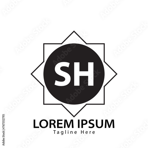 letter SH logo. SH. SH logo design vector illustration for creative company, business, industry