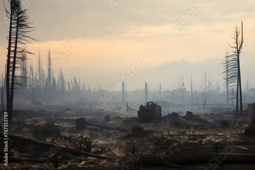 Ravaged by Inferno: A Stark Glimpse into the Aftermath of a Wildfire