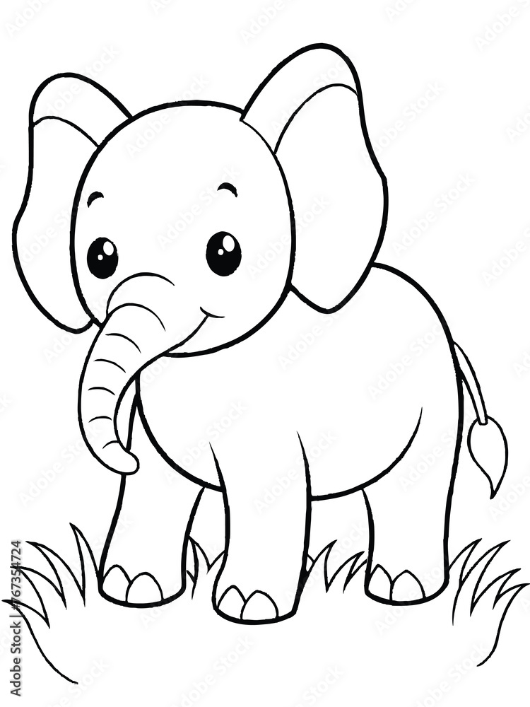a black and white hand drawing of an elephant with a white background a black and white hand drawing of an elephant with a white background