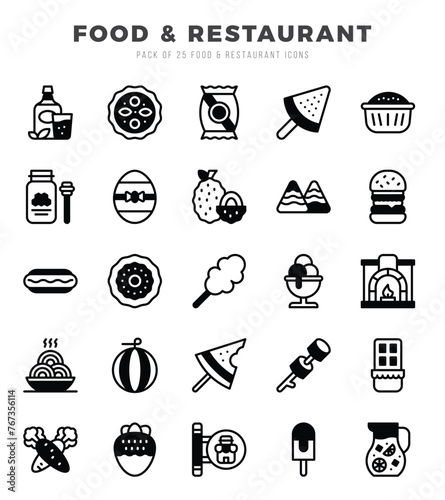 Food and Restaurant icon pack for your website. mobile. presentation. and logo design.
