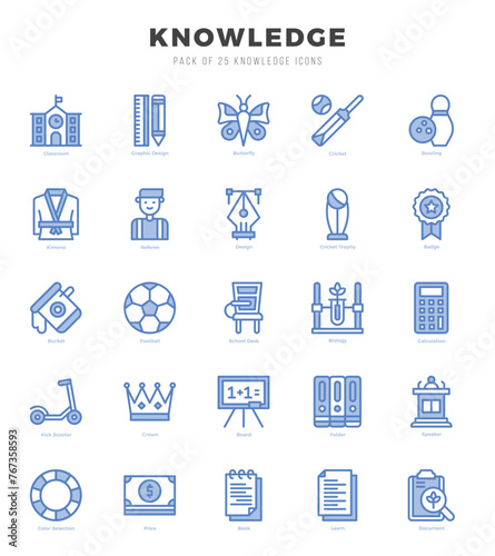 Knowledge icons set. Vector illustration.