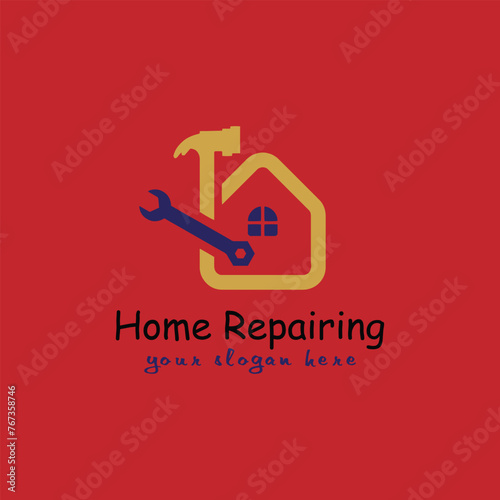 home repairing and home insulation logo design vector