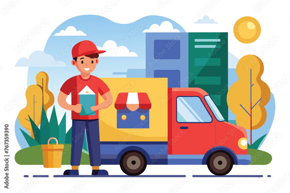 Flat design delivery concept Flat design delivery concept