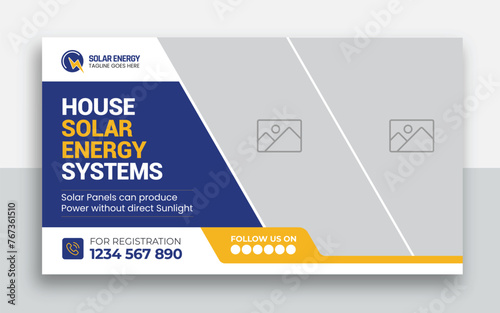 green energy, eco world, bioenergy, solar power, electrical vehicle, eco-friendly youtube thumbnail and web banner template design