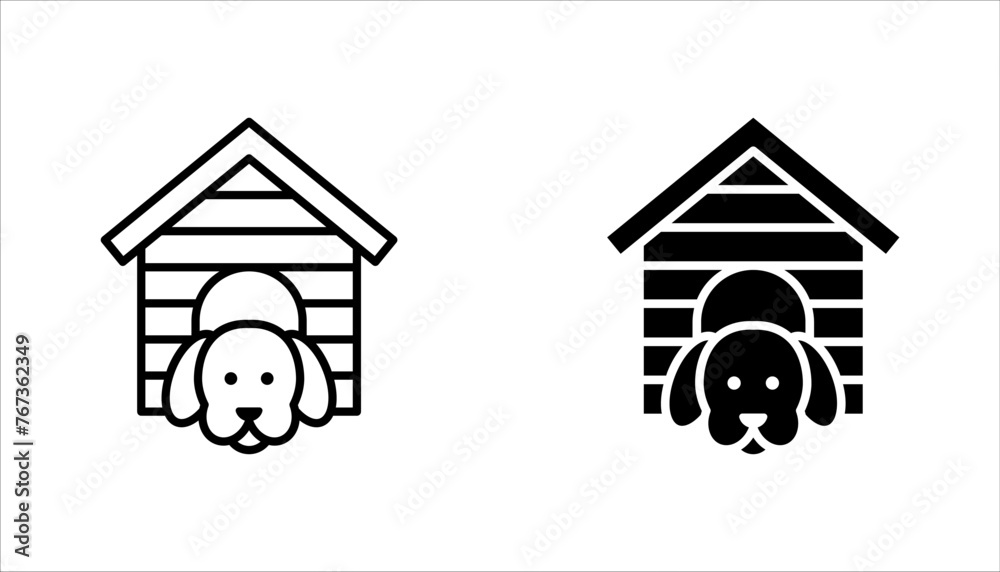 Doghouse icon set. Animal house. Simple dog house sign concept. vector illustration on white background Doghouse icon set. Animal house. Simple dog house sign concept. vector illustration on white background