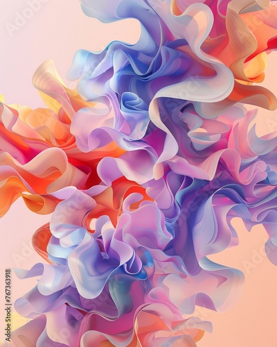 Flowing abstract shapes pastel colors