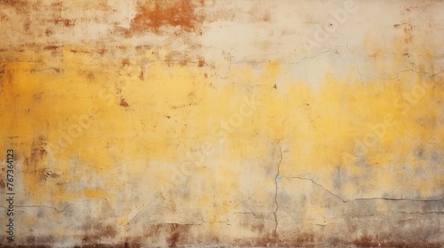 Old concrete wall with yellow and brown color texture background.