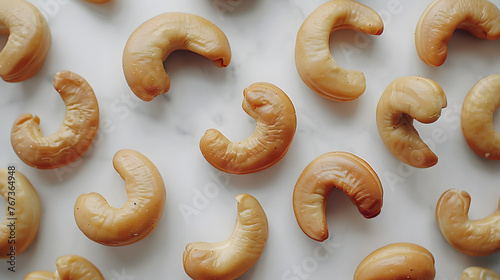 Cashews, a versatile ingredient, are commonly used in various cuisines to enhance dishes. Whether baked into goods or enjoyed as a snack, this staple food adds a rich and nutty flavor to recipes photo
