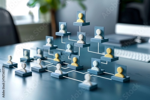 
Organizational structure concept. Teamwork organization and business workflow process management for Information on hierarchical structure of departments in business 