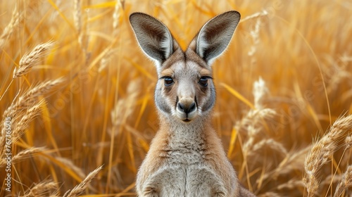 Portrait of a cute kangaroo close up © taraskobryn