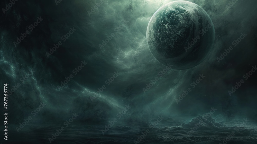 An awe-inspiring science fiction wallpaper featuring deep space planets