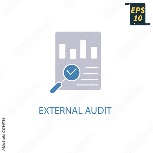 External Audit reporting icons  symbol vector elements for infographic web
