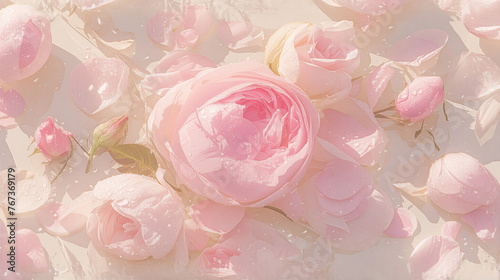 pink rose petals (ID: 767369179)