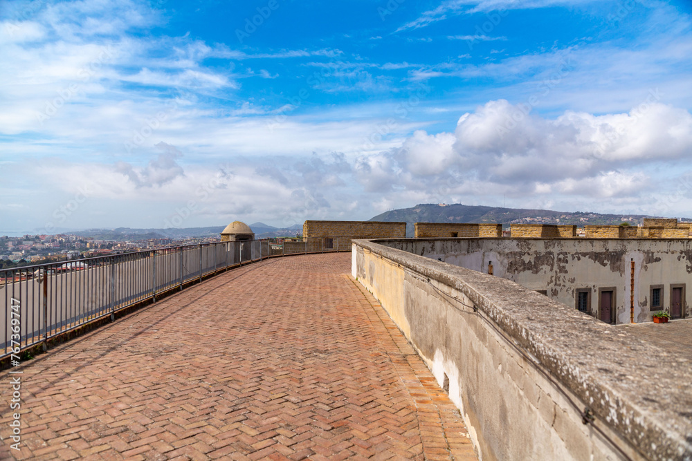 Fototapeta premium Castel Sant'Elmo is a medieval fortress located on Vomero Hill, Naples, Italy