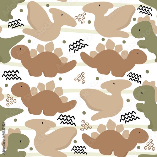 seamless pattern with dinos