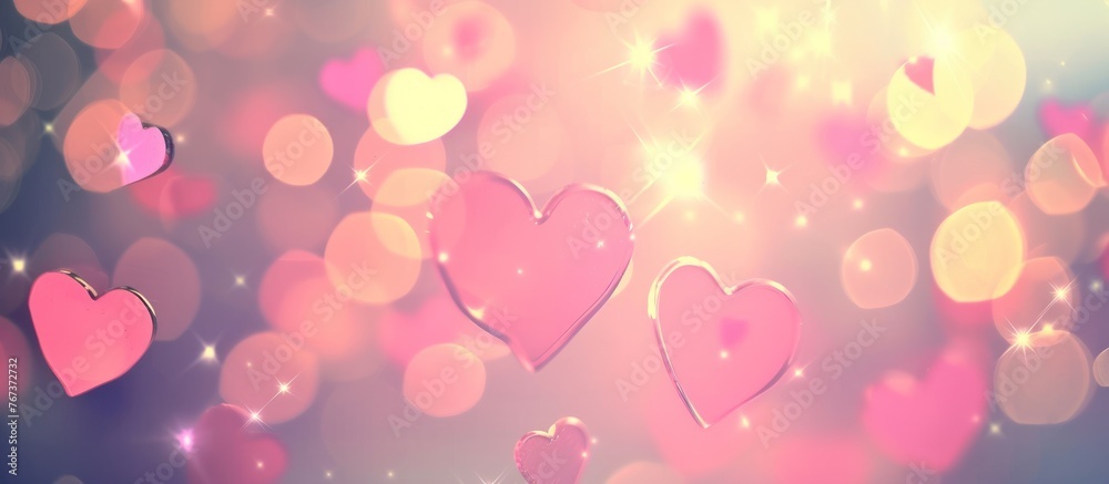 pink heart with bokeh background